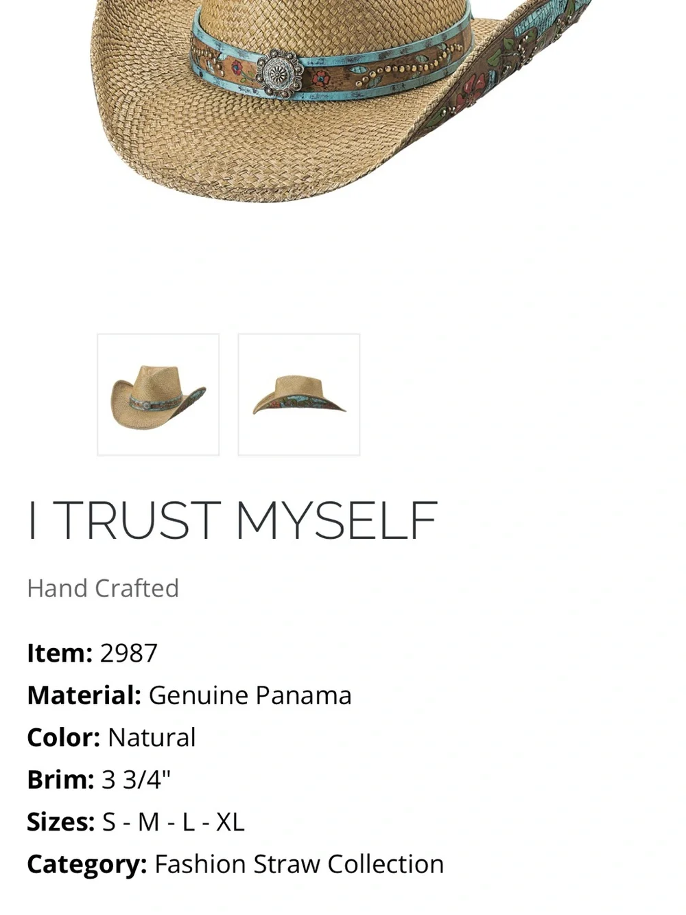 Boho Western Cowgirl Hat